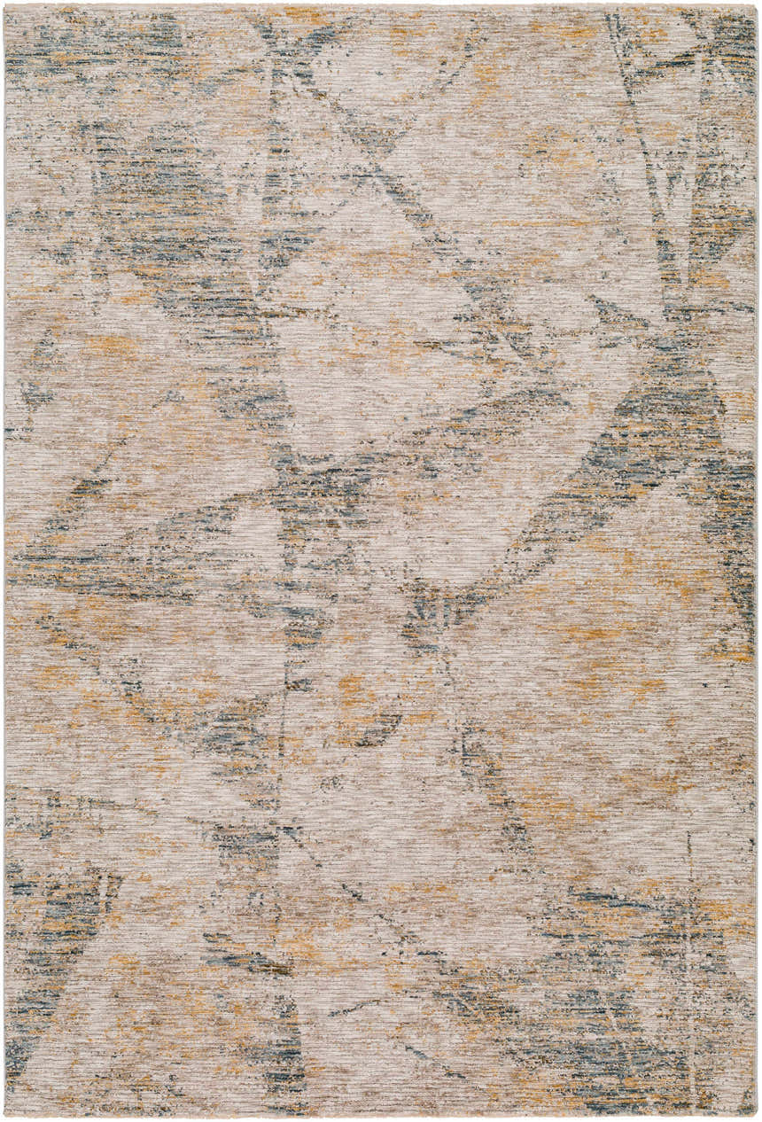 Close-up of the Cadao Rich Textured Traditional Rug. Features light peach, mocha, multi brown, and taupe colors. Design-Rectangle-575