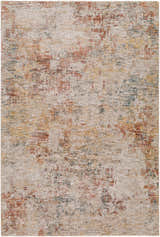 Close-up of the Chas Tan Rich Textured Traditional Rug, featuring bone, clay, and dark gray colors. Design-Rectangle-575
