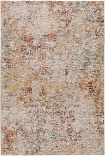 Close-up of the Chas Tan Rich Textured Traditional Rug, featuring bone, clay, and dark gray colors. Design-Rectangle-575