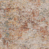 Close-up of the Chas Tan Rich Textured Traditional Rug, showing bone, clay, and dark gray colors. Swatch
