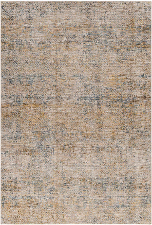 Close-up of the Sava Tan Rich Textured Rug, featuring bone, dark brown, and taupe colors in a contemporary design. Design-Rectangle-6796