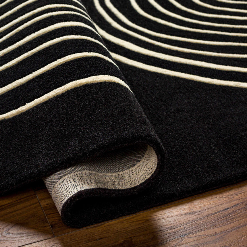 Fuat Black Wool Rug