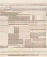 Close up of the Fadri Area Rug. Beige, ivory, and taupe geometric pattern on a hand-knotted wool rug. Design-Rectangle-810