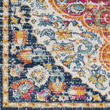 Close-up of the Silkstone Area Rug showing its cream background and colorful floral and paisley pattern. Swatch