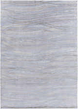 Sinai Light Blue rug featuring a contemporary lined pattern in light blue, gray, and brown tones. Wool and viscose texture. Design-Rectangle-811