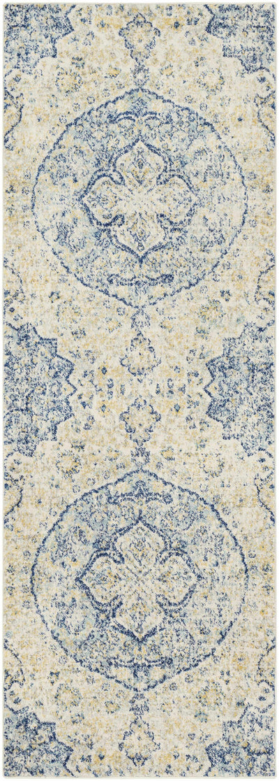 Ivory Teal Ojus Area Rug - Clearance