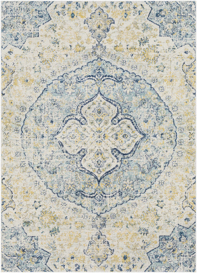 Ivory Teal Ojus Area Rug - Clearance