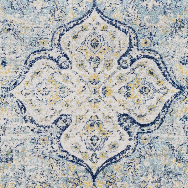 Ivory Teal Ojus Area Rug - Clearance