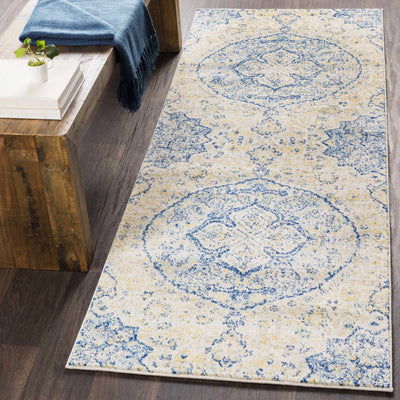 Ivory Teal Ojus Area Rug - Clearance