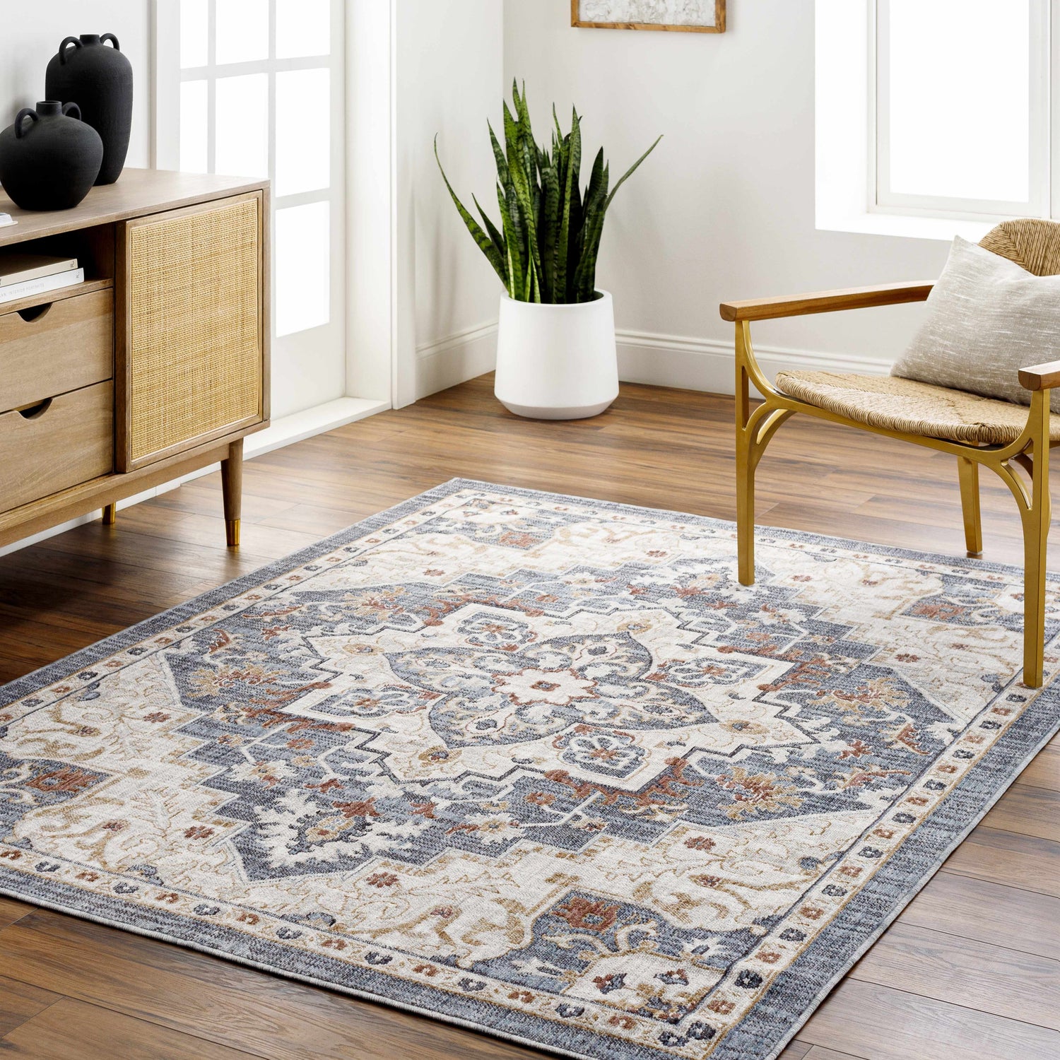 Lewa Blue Area Rug - Clearance