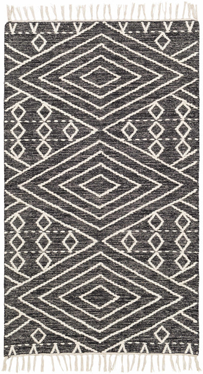 Skedee Black/Cream Diamond Area Rug