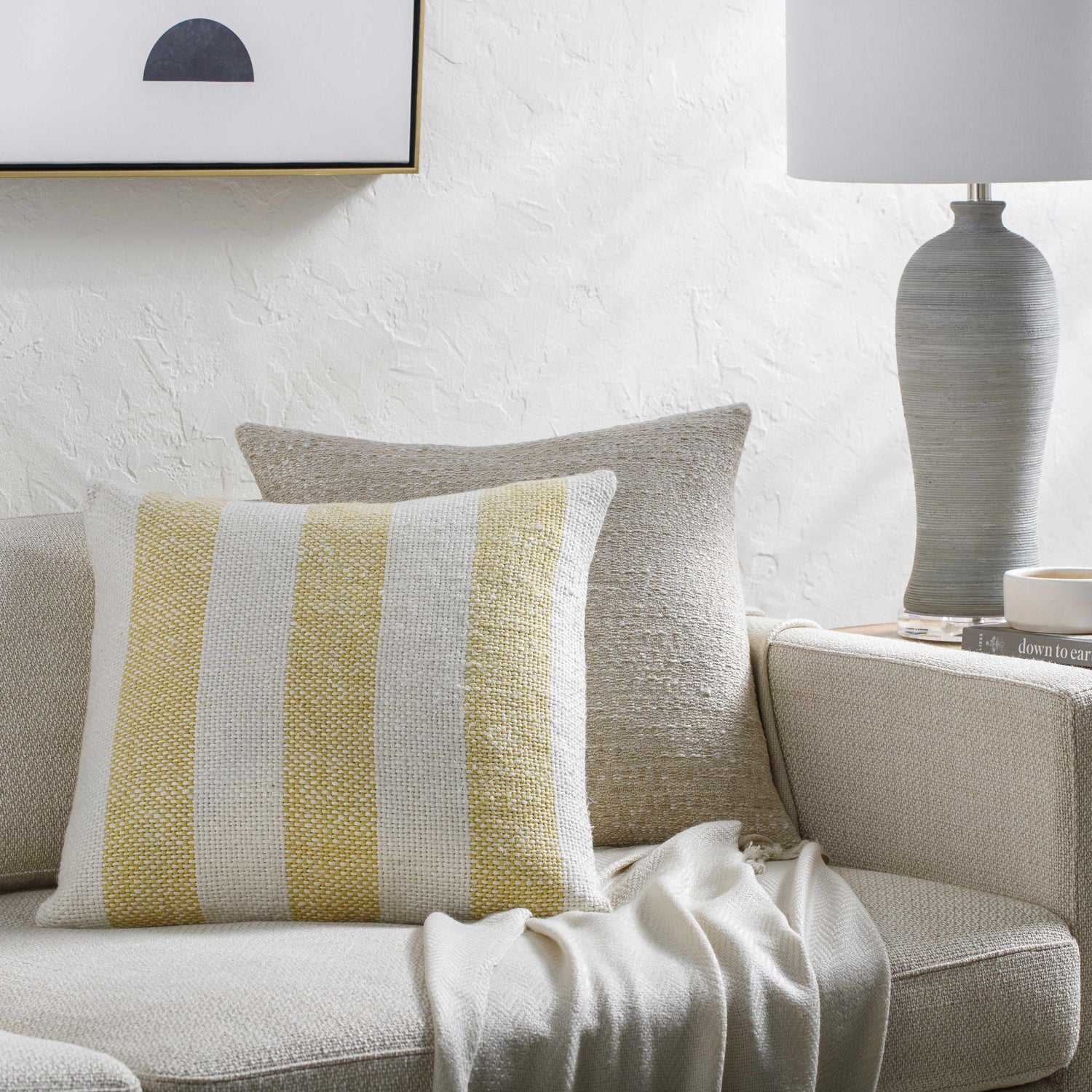 Mirko Ivory Throw Pillow