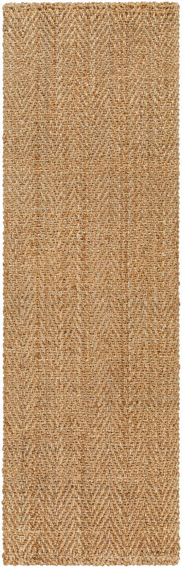 Close-up of the Asaka Jute Area Rug showing its hand-woven texture and natural jute, tan, and apricot colors. Design-Runner-268