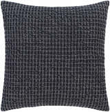 Skipperville Textured Black Woven Square Throw Pillow