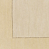 Bordered Solid Beige Wool Rug