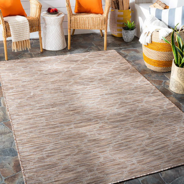 Unique Outdoor Trellis Area Rug, Peach - Clearance