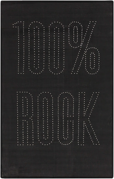 Black Rubber "100% Rock" Rug 8x10 Carpet - Clearance