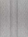 Close-up of a Cyan Area Rug. Charcoal, light gray, and off-white diamond pattern with vertical stripes. Farmhouse style. Design-Rectangle-537