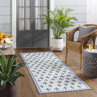 Kyna Blue & Cream Area Rug - Clearance