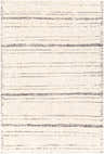 Close-up of the Enli Area Rug featuring a distressed stripe pattern in charcoal, ivory, and gray. Design-Rectangle-537