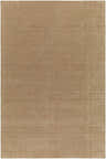 Close-up of the Sixto Tan Area Rug. Hand-tufted, 100% wool rug with a contemporary geometric pattern. Design-Rectangle-576