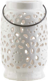 Sloughhouse White Ceramic Outdoor Lantern
