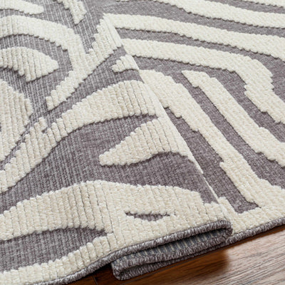 Keto Gray Zebra Print Area Rug - Clearance