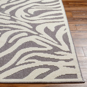 Keto Gray Zebra Print Area Rug - Clearance