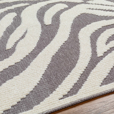 Keto Gray Zebra Print Area Rug - Clearance