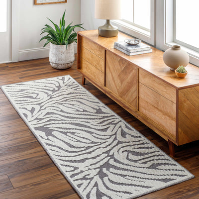 Keto Gray Zebra Print Area Rug - Clearance