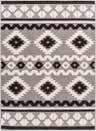 Close-up of the Noki Washable Textured Southwestern Rug with dark gray, brown, and natural gray geometric pattern. Design-Rectangle-57