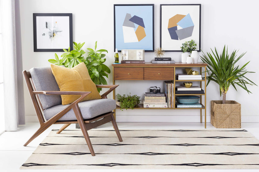 Smartt Beige&Black Premium Wool Rug - Clearance