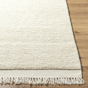 Kouki Solid Beige Wool Rug