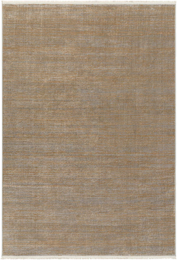 Close-up of the Halyn Area Rug in beige, cloud gray, and brown. Contemporary style, machine woven texture. Design-Rectangle-537