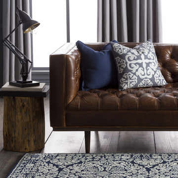 Navy Square Throw Pillow - Clearance