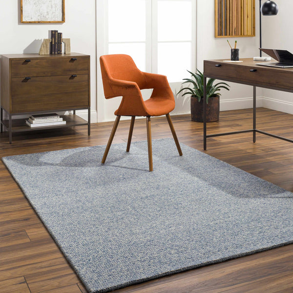 Alyra Light Blue Solid Wool Rug