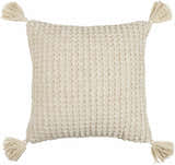 Litzy Beige Throw Pillow - Clearance