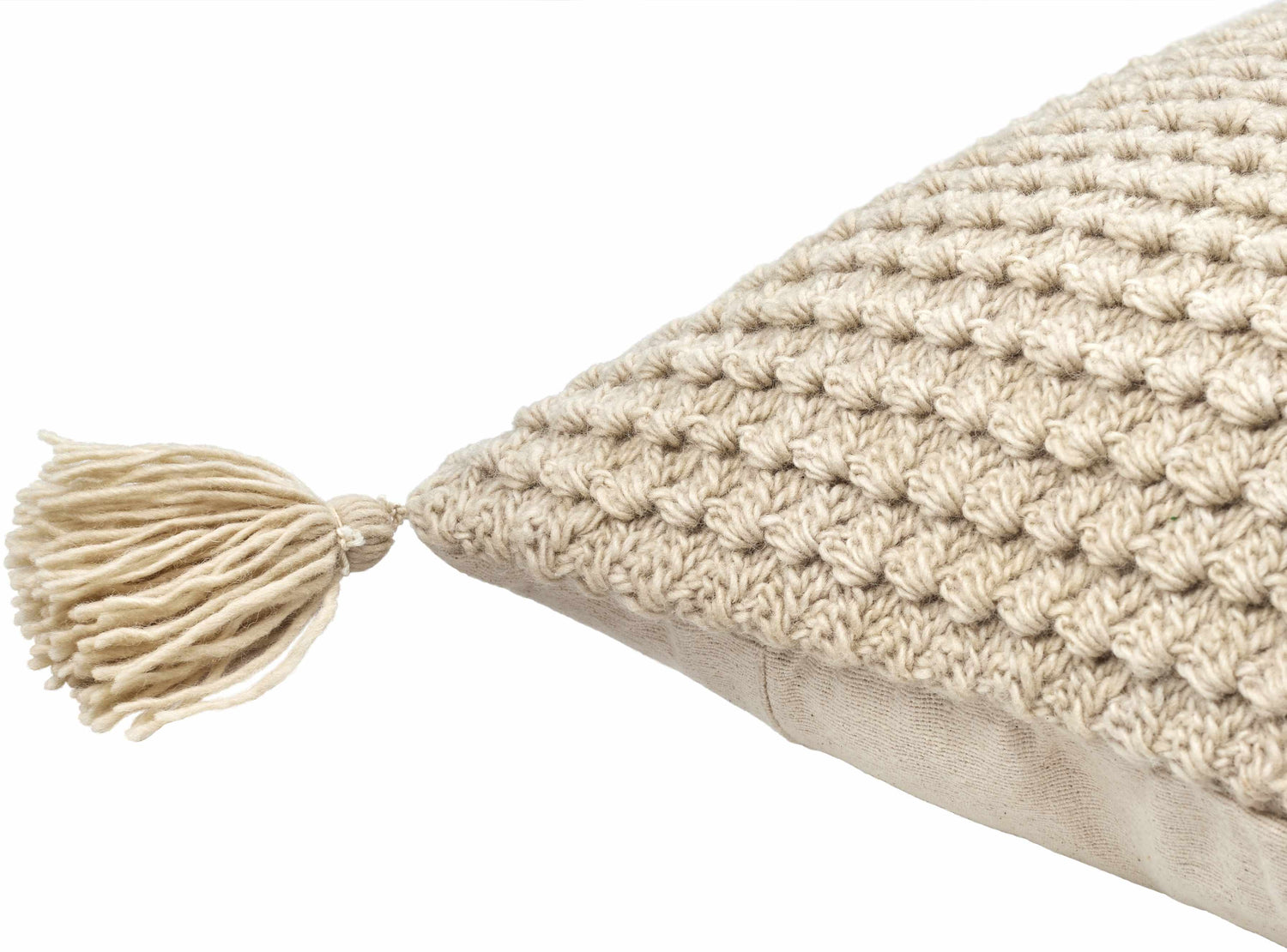 Litzy Beige Throw Pillow - Clearance