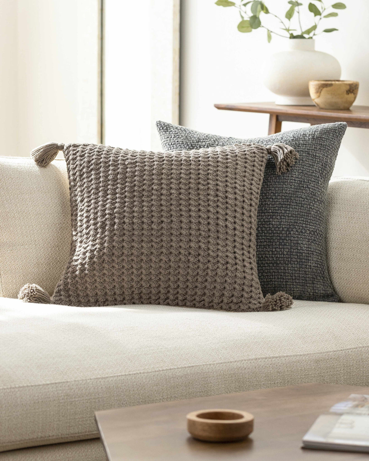 Litzy Dark Red Throw Pillow