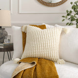 Litzy Cream Throw Pillow