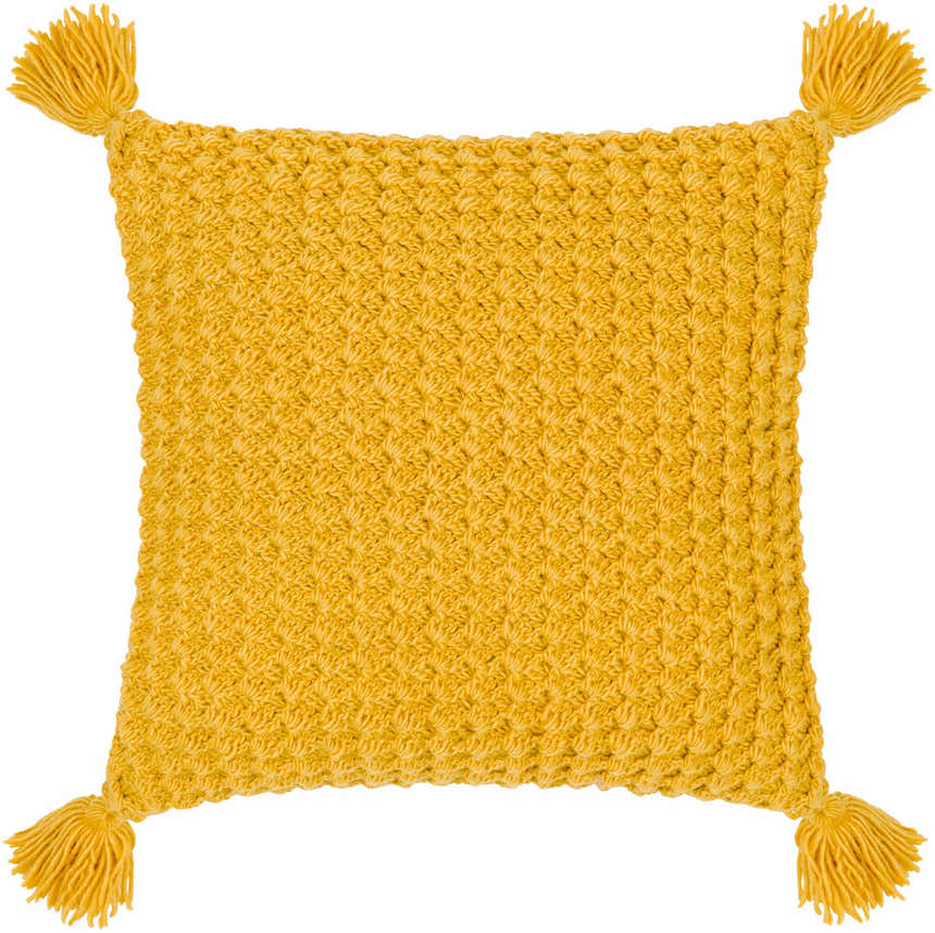 Litzy Mustard Yellow Throw Pillow