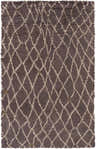 Close-up of a hand-knotted Summerfield Area Carpet. Light gray diamond pattern on plum 100% wool rug. Farmhouse style. Design-Rectangle-58