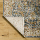 Asabi Blue Textured Rug with Fringes