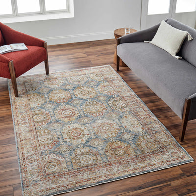 Crescentia Blue & Beige Area Rug