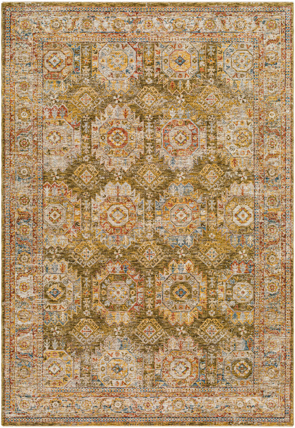 Crescentia Green Area Rug