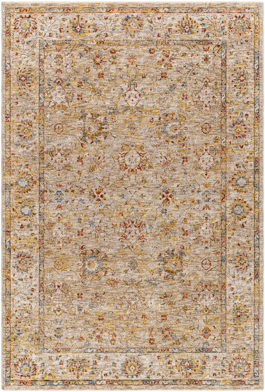 Duong Beige Textured Rug with Fringes