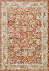 Duong Rust Textured Rug with Fringes