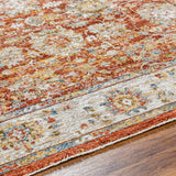 Duong Rust Textured Rug with Fringes