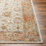 Duong Beige & Rust Textured Rug with Fringes