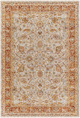 Dyan Cream Textured Rug with Fringes